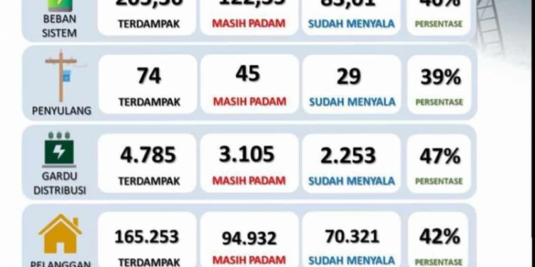 Sempat Terjadi Padam Bergiliran, PLN Percepat Penormalan Suplai Listrik Kalselteng