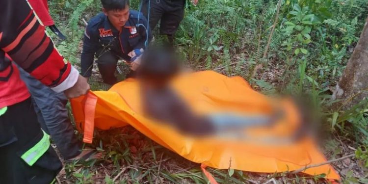Polisi Evakuasi Jenazah Pemuda Gantung Diri di Kebun Karet