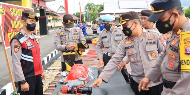 Polres Seruyan Gelar Sarana Prasarana Penanggulangan Bencana