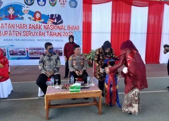 Kapolsek Serhil Wakili Kapolres Seruyan Hadiri Hari Anak Nasional Tahun 2022