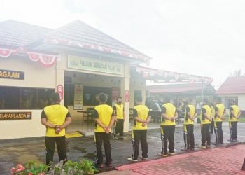 Melalui Apel Pagi Polsek Seruyan Hilir Terapkan Disiplin Kepada Anggota