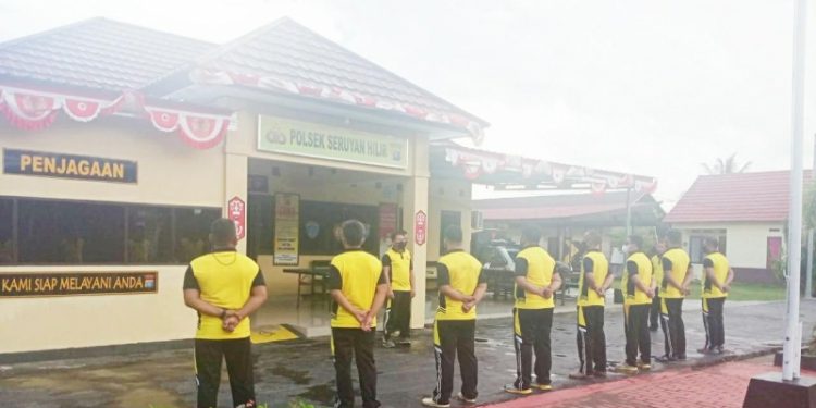 Melalui Apel Pagi Polsek Seruyan Hilir Terapkan Disiplin Kepada Anggota