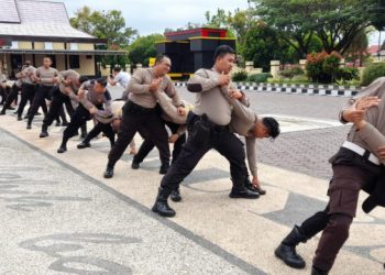 Asah Kemampuan, Sat Samapta Polres Seruyan Gelar Latihan Beladiri