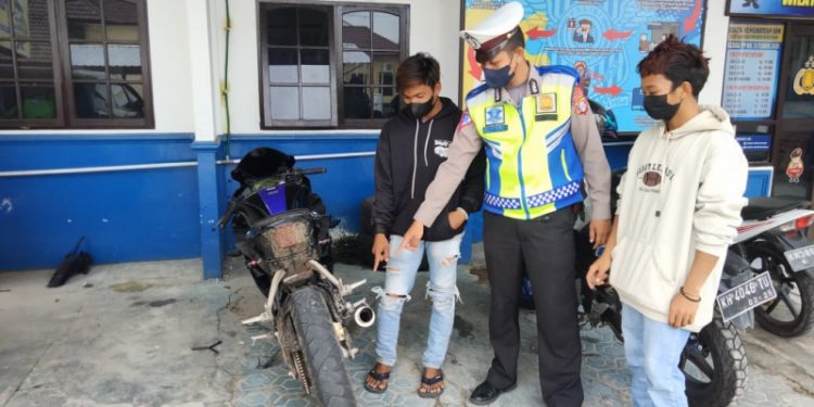 Satlantas Polres Seruyan Tindak Pengendara Motor Knalpot Brong