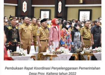 Gubernur Sugianto Buka Rakor Penyelenggaraan Pemerintahan Desa Kalteng 2022