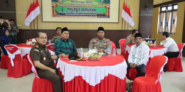 Kapolres Seruyan Ikuti Peringatan Maulid Nabi Muhammad SAW dengan Mabes Polri