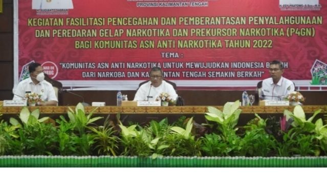 Assisten Pemkesra Prov Kalteng Buka Fasilitasi P4GN dan Prekursor Narkotika Bagi Komunitas ASN Anti Narkotika Tahun 2022