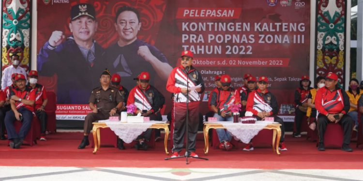 Sekda Nuryakin Lepas 226 Kontingen Kalteng Ikuti PRA POPNAS Zona III di Banjarmasin