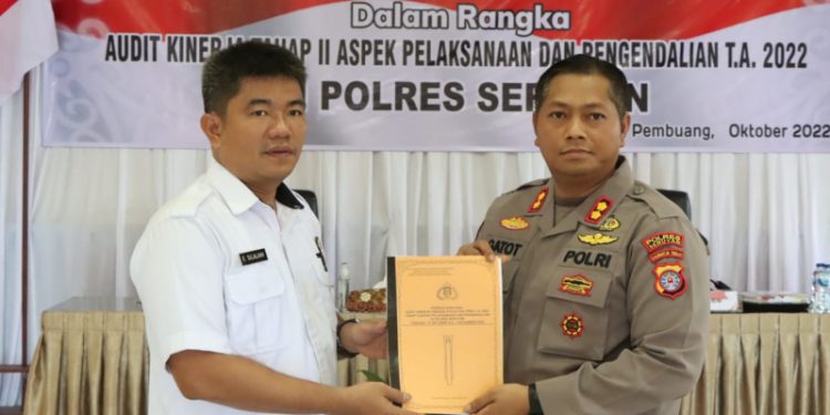 Kapolres Seruyan Terima Hasil Audit Kinerja