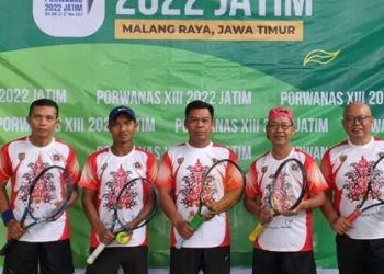 Tim Tenis Beregu PWI Kalteng Raih Medali Emas Pertama di Ajang Porwanas