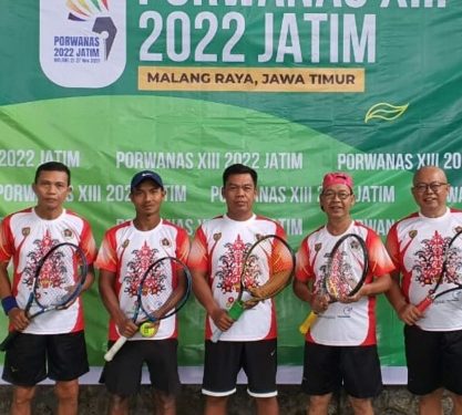 Tim Tenis Beregu PWI Kalteng Raih Medali Emas Pertama di Ajang Porwanas