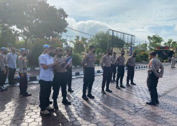 Saat Apel Satker, Kasat Samapta Sampaikan Arahan Pimpinan