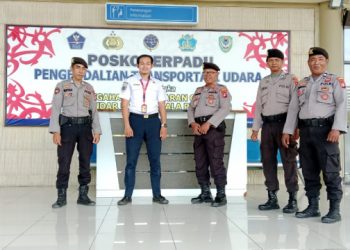 Waspada Tindak Kriminal Tim Patroli Polres Seruyan Sambangi Bandara Kuala Pembuang