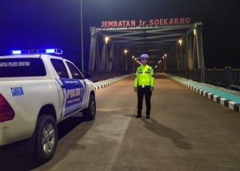 Anggota Satlantas Polres Seruyan Laksanakan Patroli Malam di Sejumlah Jalan