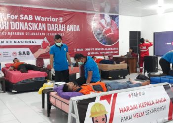 Puluhan Karyawan PT Semesta Alam Barito (SAB) Ikuti Donor Darah 