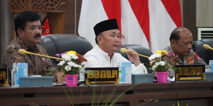 Hadiri Press Conference Menteri ATR/BPN, Gubernur Sugianto Sabran Ingin Ada Kepastian Hukum Terkait Mafia Tanah