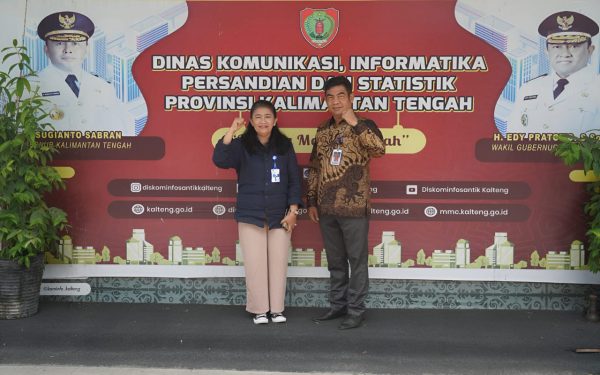 Kadiskominfo Santik Agus Siswadi Terima Kunjungan Kepsta TVRI Kalteng