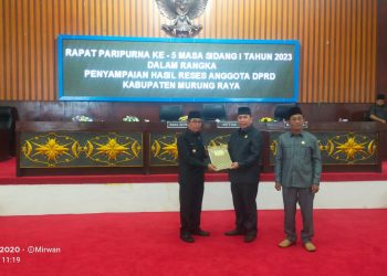 Doni Pimpin Rapat Paripurna ke-5 Masa Sidang I Tahun 2023 Penyampaian Hasil Reses Anggota DPRD Murung Raya