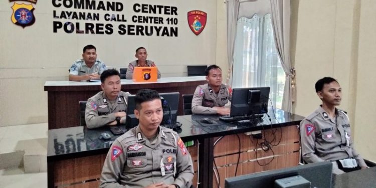 Polres Seruyan Ikuti Zoom Meeting Implementasi Penarikan Laporan Polisi Secara Online