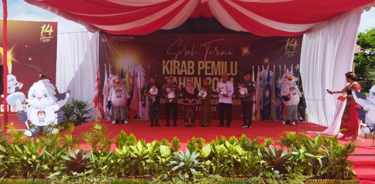 KPU Kota Palangka Raya Terima Kirab Pemilu dari KPU Kabupaten Katingan