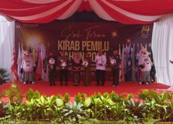 KPU Kota Palangka Raya Terima Kirab Pemilu dari KPU Kabupaten Katingan