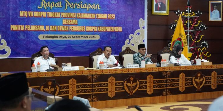 Sekda Nuryakin Pimpin Rapat Persiapan MTQ VII Korpri Tingkat Provinsi Kalteng Tahun 2023