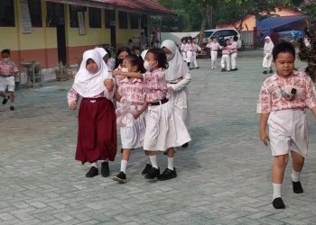 Kabut Asap Berkurang Siswa SDN-3 Langkai Ikuti Pembelajaran Tatap Muka