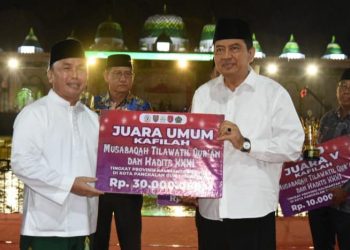Kobar Juara Umum, Gubernur Sugianto Sabran Tutup MTQH XXXI Kalteng 2023