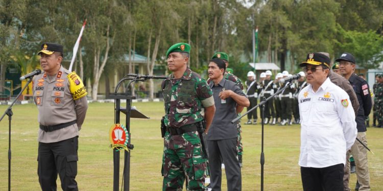 Sekda Nuryakin Hadiri Apel Gelar Kekuatan Pengamanan Pemilu Internal TNI Tahun 2024