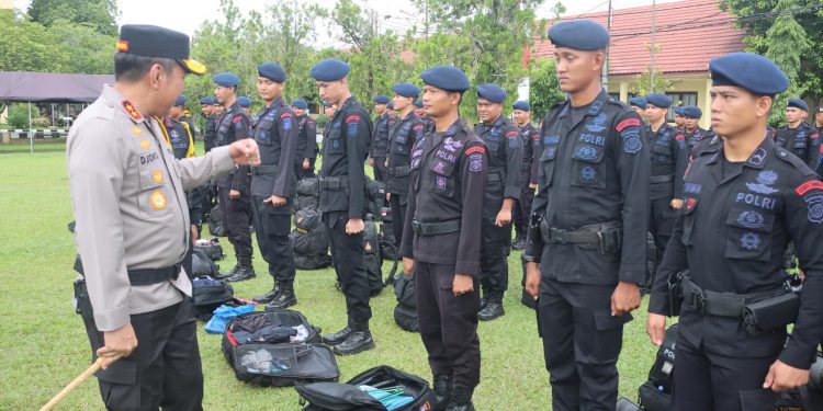 Kapolda Kalteng Lepas Tim Pengamanan Pemilu 2024