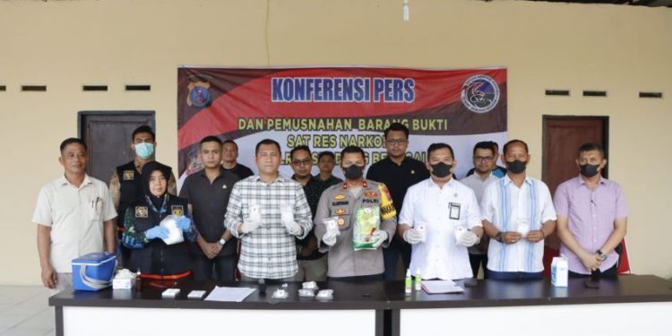 Polres Sergai Musnahkan Barang Bukti 2,7 Kg Narkotika Jenis Sabu
