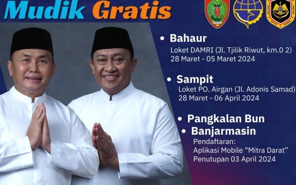 Pemprov Kalteng dan Mitra Adakan Mudik Gratis