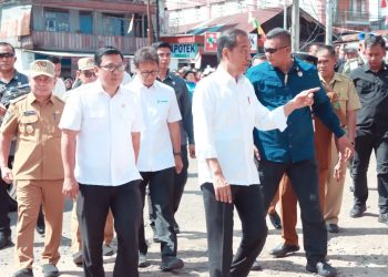 Gubernur Sugianto Sabran Dampingi Presiden Tinjau Harga di Pasar Temenggoeng Djaja Karti