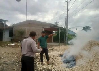 Polsek Tigabinanga Himbau Warga Jangan Membakar Hutan dan Lahan