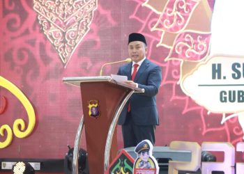 Gubernur Sugianto Sabran Hadiri Upacara dan Syukuran Hari Bhayangkara ke-78