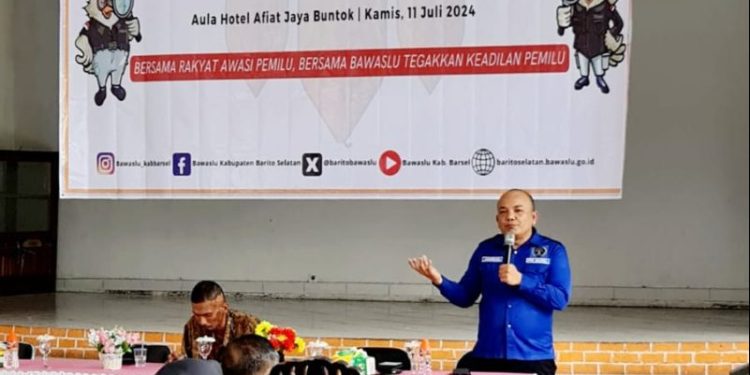 PWI Barsel Narasumber Sosialisasi Pengawasan Pemilu yang Digelar Bawaslu