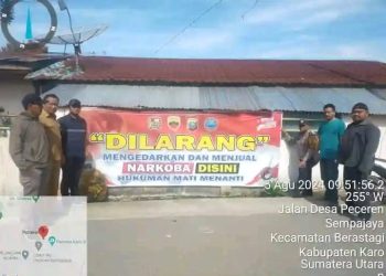 Bhabinkamtibmas Polsek Berastagi Gerakan Kampanye Anti Narkoba di Desa Sempajaya
