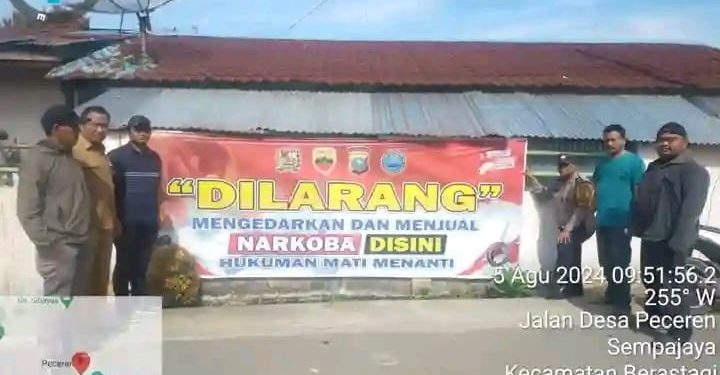 Bhabinkamtibmas Polsek Berastagi Gerakan Kampanye Anti Narkoba di Desa Sempajaya