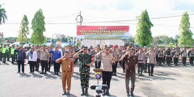 Polres Barsel Gelar Apel Gabungan Pengamanan Pilkada 2024