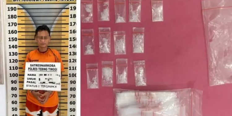 Polres Tebingtinggi Amankan Pria Pemilik 13 Paket Sabu Dari Jalan Simalungun