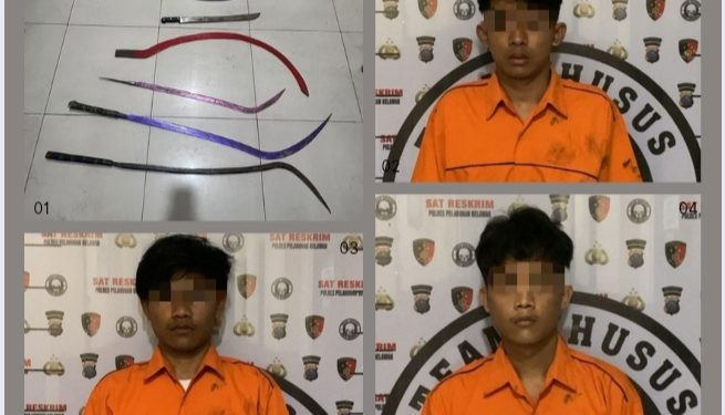 Sat Reskrim Polres Pelabuhan Belawan Tangkap 3 Pelaku Begal Bersajam