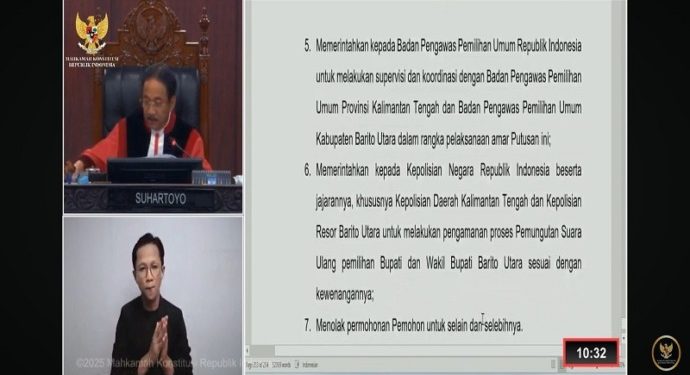 MK Putuskan PSU di 2 TPS di Kabupaten Barito Utara