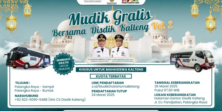 ‎Pemprov Kalteng Gelar Program Mudik Gratis Lebaran 2025 untuk Mahasiswa