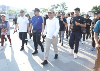 Gubernur Kalteng Joging Bersama Insan Pers, Ajak Stakeholder Bangun Daerah Bersama