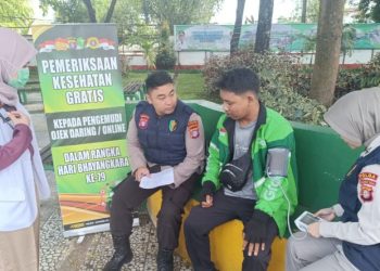 Sambut HUT ke-79 Bhayangkara, Driver Ojol Dapat Layanan Cek Kesehatan Gratis