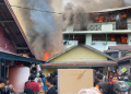 Belasan Rumah Warga dan Sekolah Terbakar di Jalan dr. Murjani Palangka Raya